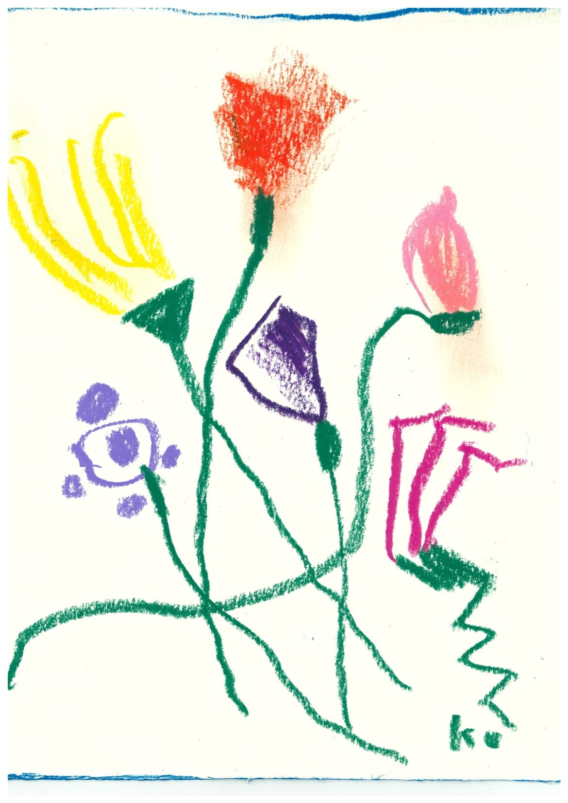 黒田征太郎　直筆の鳥イラスト　花イラスト入り手紙　コーヒーカップからはじまる話 黒田征太郎☆イラスト2枚の通販 by miu's shop｜ラクマ