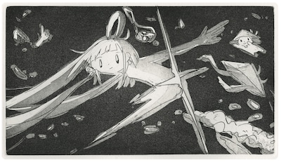 銅版画「戦闘」