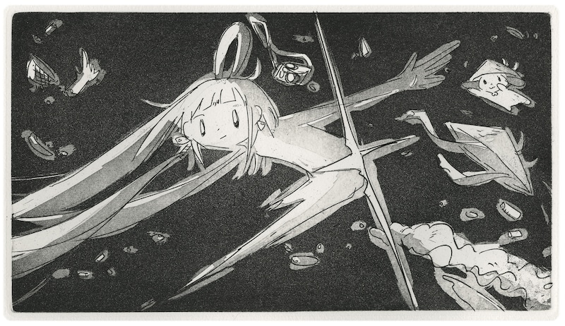 銅版画「戦闘」