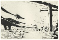 銅版画「図書館」