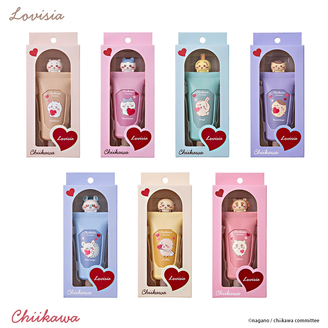 「ちいかわ」×Lovisia、ちいかわたちがちょこんと乗ったマスコット付きハンドクリーム