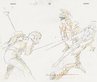 「機動戦士ガンダムⅢ めぐりあい宇宙（そら）編」（シャアとアムロの決闘）原画 (c)創通・サンライズ