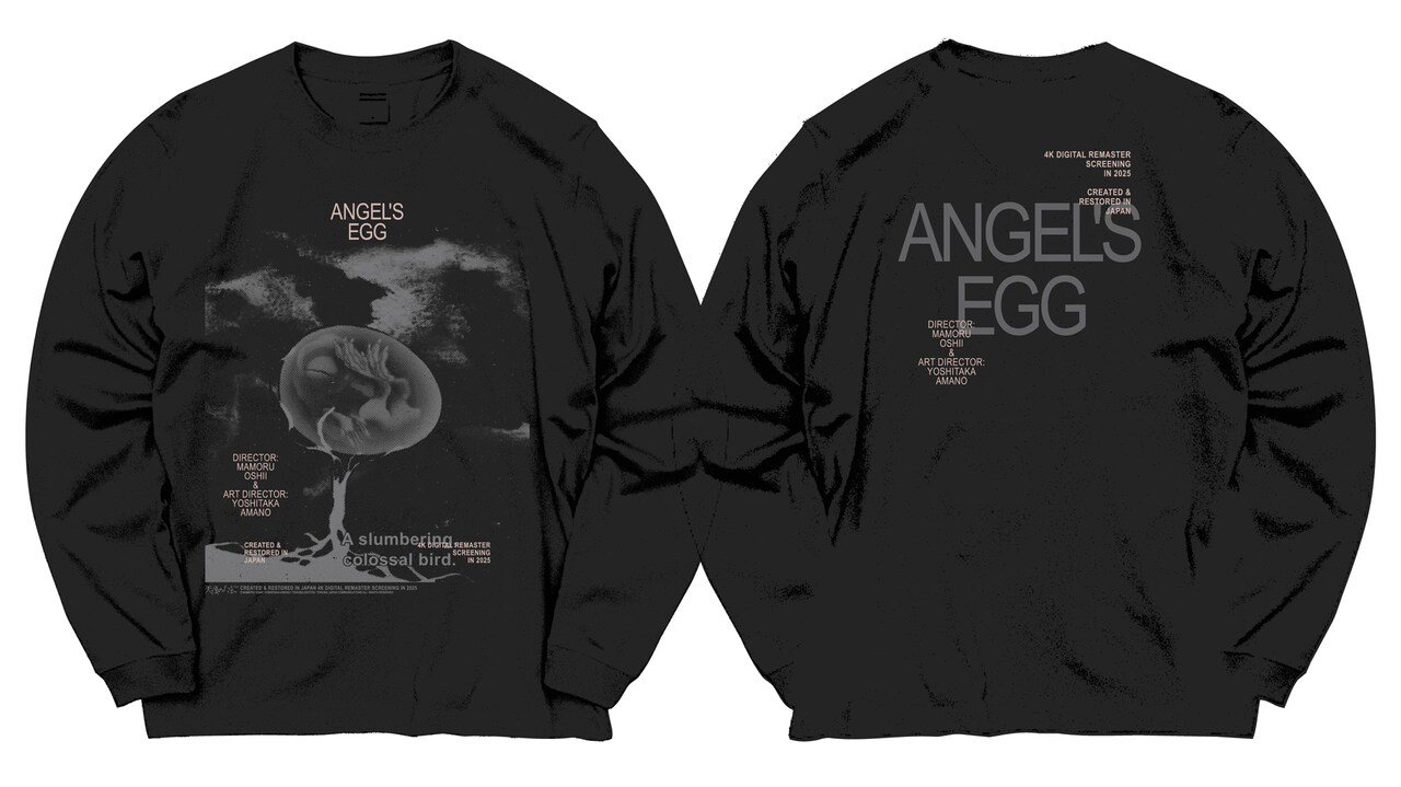 天使のたまご ロングスリーブTシャツ Lサイズ ロングスリーブTシャツ - 「天使のたまご」展覧会グッズ、イラスト堪能