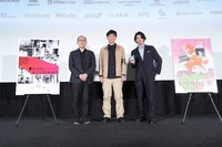 左から司会の藤津亮太、髙橋渉監督、柿澤勇人