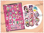 「らんま1/2」原作絵のステッカーやしおり、小学館の少女・女性マンガ誌の付録に