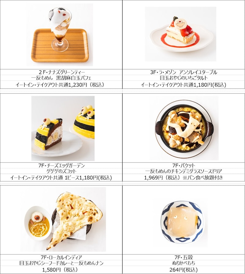 「ゲゲゲのパルコ」期間中に登場するコラボメニュー