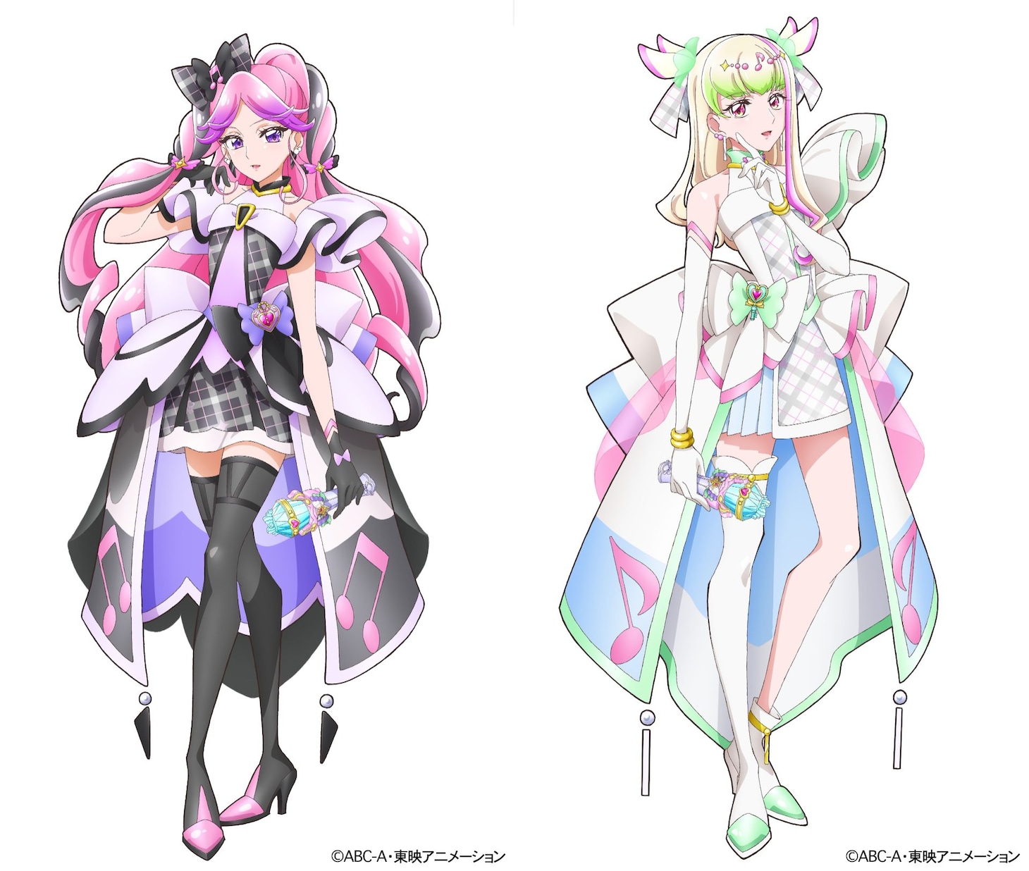 左からキュアキッス、キュアズキューン (c)ABC-A・東映アニメーション