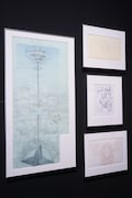 「30周年記念展『ALL OF EVANGELION』」の展示。