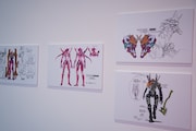 「30周年記念展『ALL OF EVANGELION』」の展示。