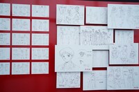 「30周年記念展『ALL OF EVANGELION』」の展示。