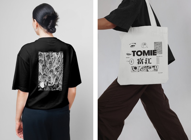 Tシャツとトートバッグの使用イメージ