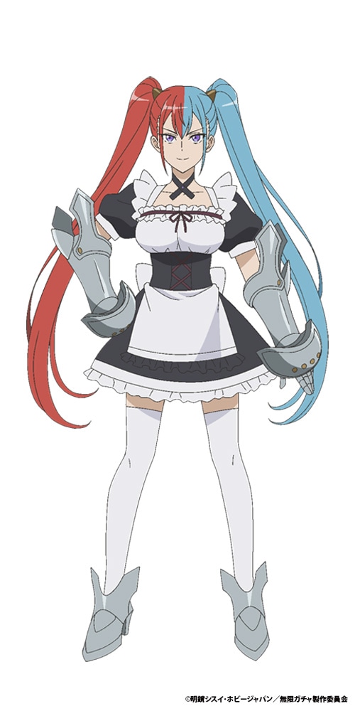 アイスヒート（CV：金元寿子）。レベル7777炎熱氷結のグラップラー。左半身で氷雪系、右半身で炎熱系の魔術を使いこなす。生真面目な性格の持ち主。“奈落”ではメイのもとで副メイド長を務めている