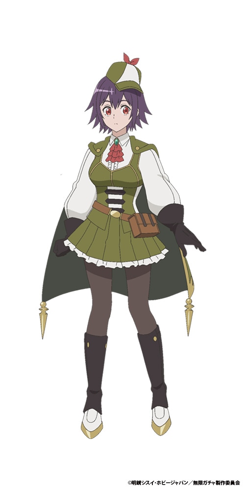 スズ（CV：近藤玲奈）。レベル7777両性具有（ダブル）ガンナー。“喋る武器（インテリジェンスウェポン）”のロックを使いこなす射撃手。極度の恥ずかしがり屋で無口。普段はロックを経由してスズ自身の言葉を伝える