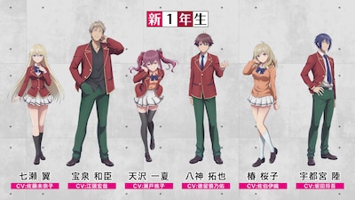 TVアニメ「『ようこそ実力至上主義の教室へ』4th Season 2年生編1学期」から登場する新1年生のキャラクタービジュアルとそのキャスト