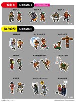 「シリーズ30周年記念 幻想水滸伝I＆II展 ～幻想博物館～」追加グッズのダイカットステッカー（一騎打ち・協力攻撃）(c)Konami Digital Entertainment