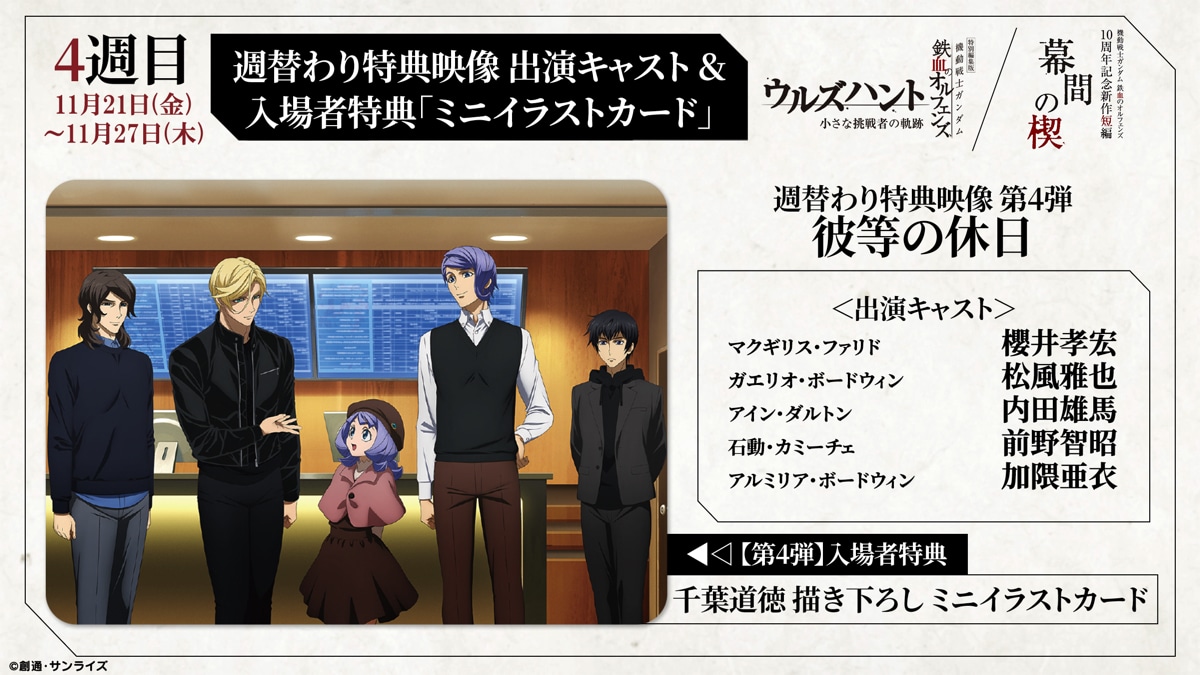 入場者特典第4弾の「キャラクターデザイン 千葉道徳 描き下ろしミニイラストカード」