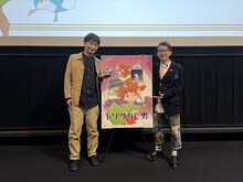 アニメ映画「トリツカレ男」のトークイベント付き上映会の様子。左から髙橋渉監督、原作者のいしいしんじ