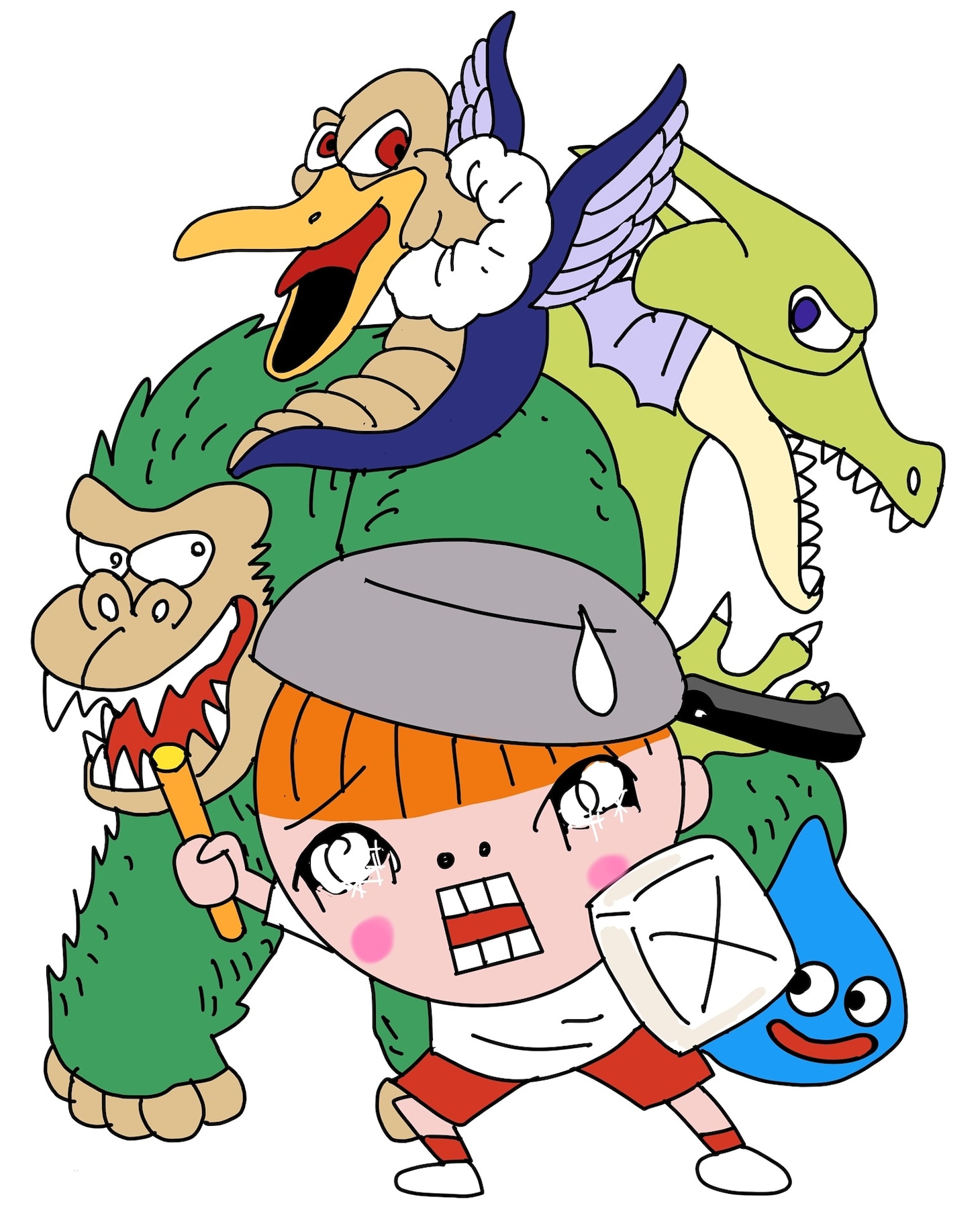 「ドラゴンクエスト へっぽこ勇者」のカラーイラスト (c) ARMOR PROJECT/BIRD STUDIO/SQUARE ENIX