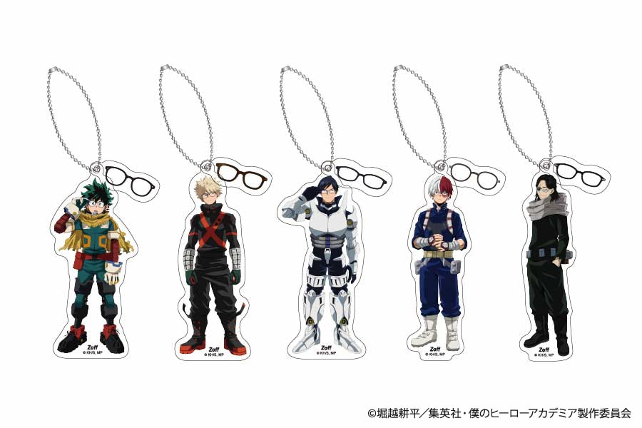 新品【限定品】吉田豪　アクリルスタンドキーホルダー オリジナル2連アクリルキーホルダー全5種 - 「ヒロアカ」×Zoff、緑谷出