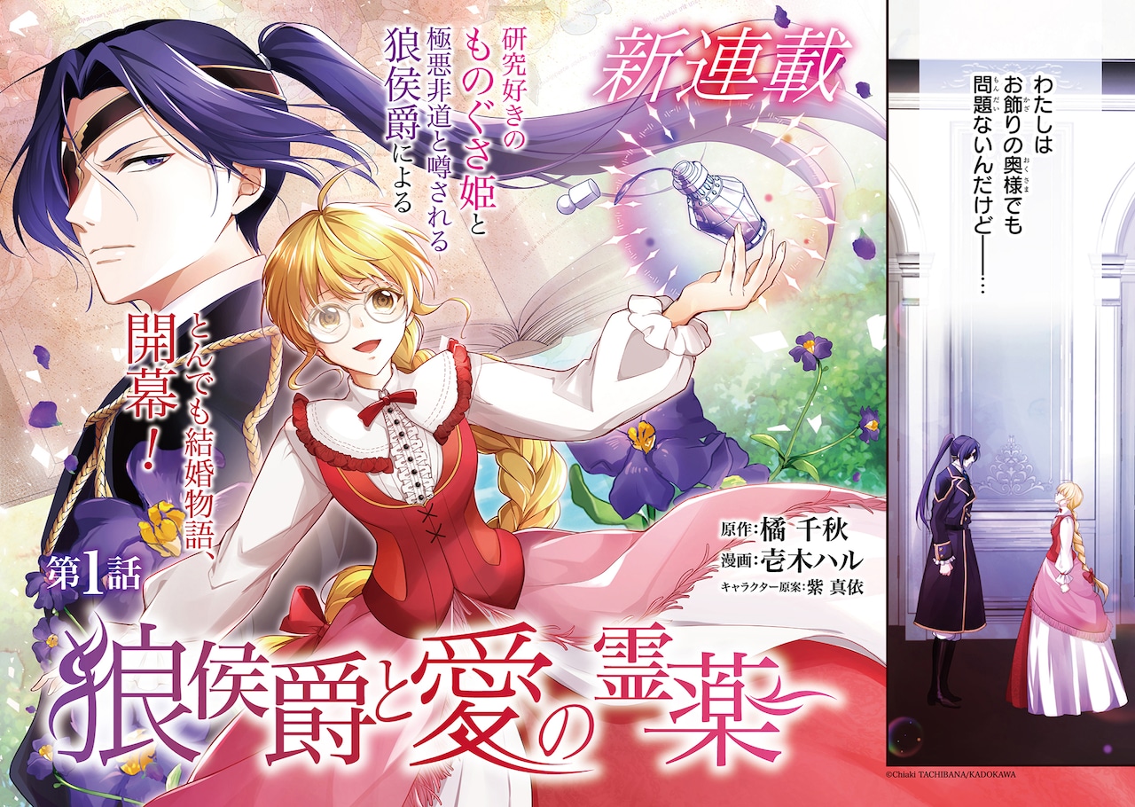 研究が好きすぎる“ものぐさ姫”が極悪非道と噂の狼公爵と結婚するMAGKAN新連載