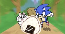 ショートアニメ「ンめねこ」とソニックのコラボ回より  (c)しりもと/HUNET・「ンめねこ」製作委員会 (c)SEGA