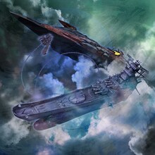 麻宮騎亜が描き下ろした「『ヤマトよ永遠に REBEL3199』オリジナル・サウンドトラック Vol.01」のジャケット