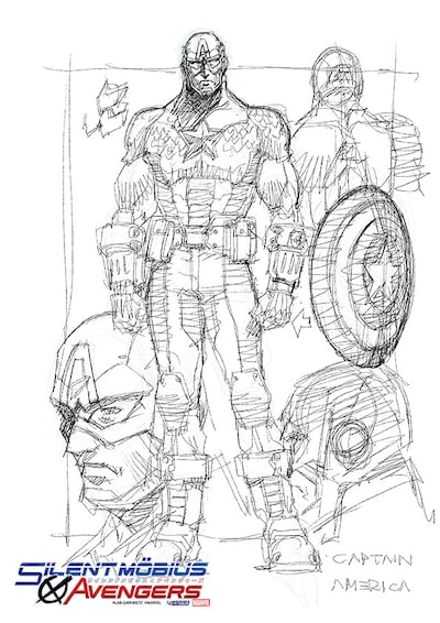 「サイレントメビウスX（クロス）アベンジャーズ」のキャラクタースケッチ