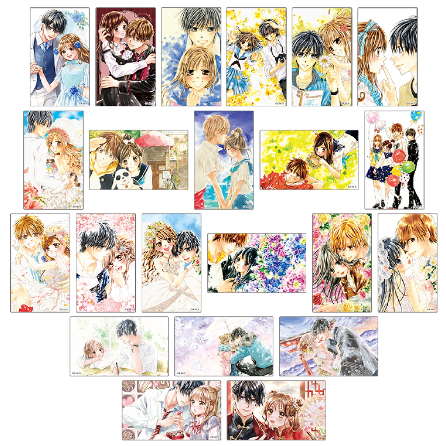 「水瀬藍＆くまがい杏子画業20周年記念原画展～みなくま展～」の「トレーディングクリアカード」