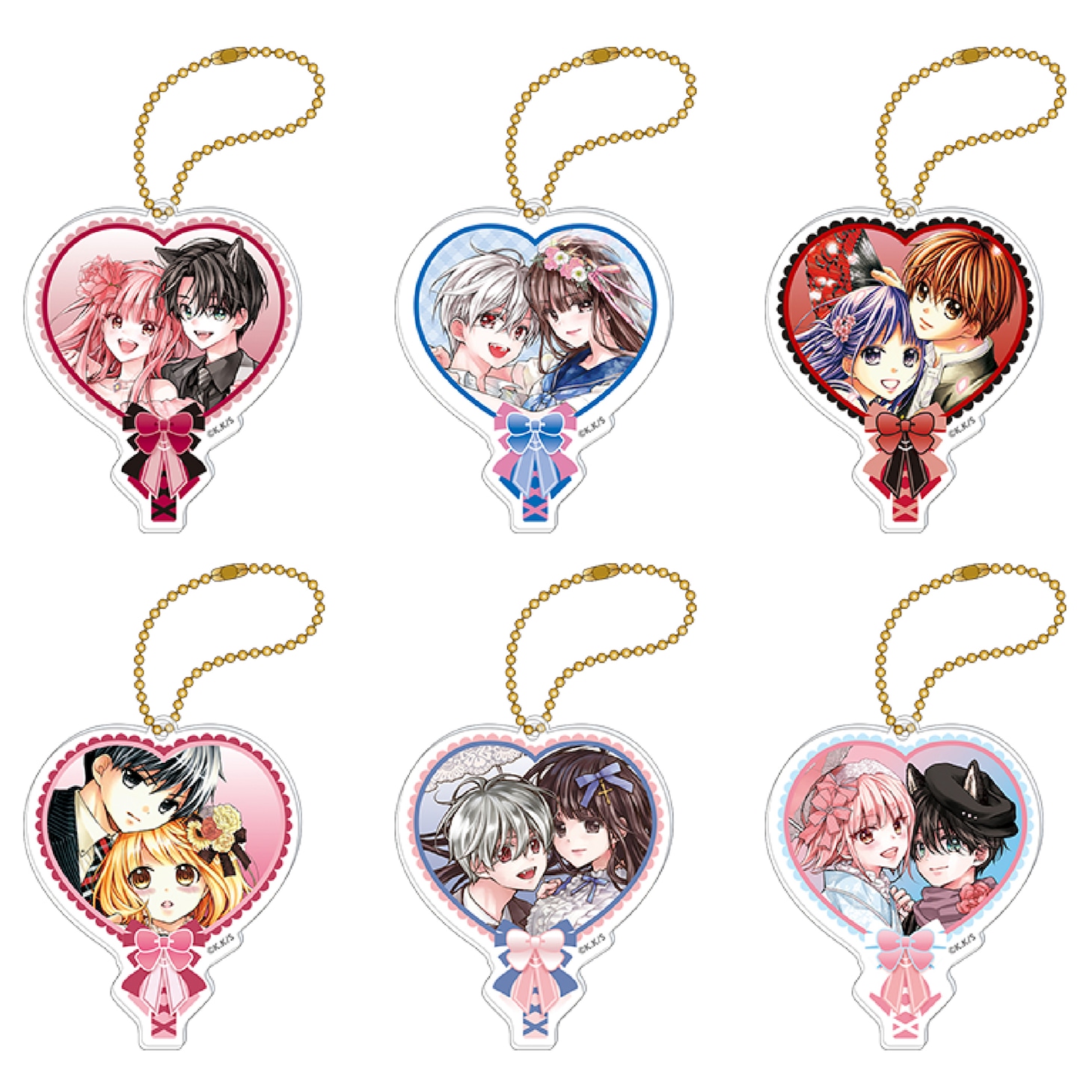 「水瀬藍＆くまがい杏子画業20周年記念原画展～みなくま展～」の「アクリルステッキキーホルダーコレクション」