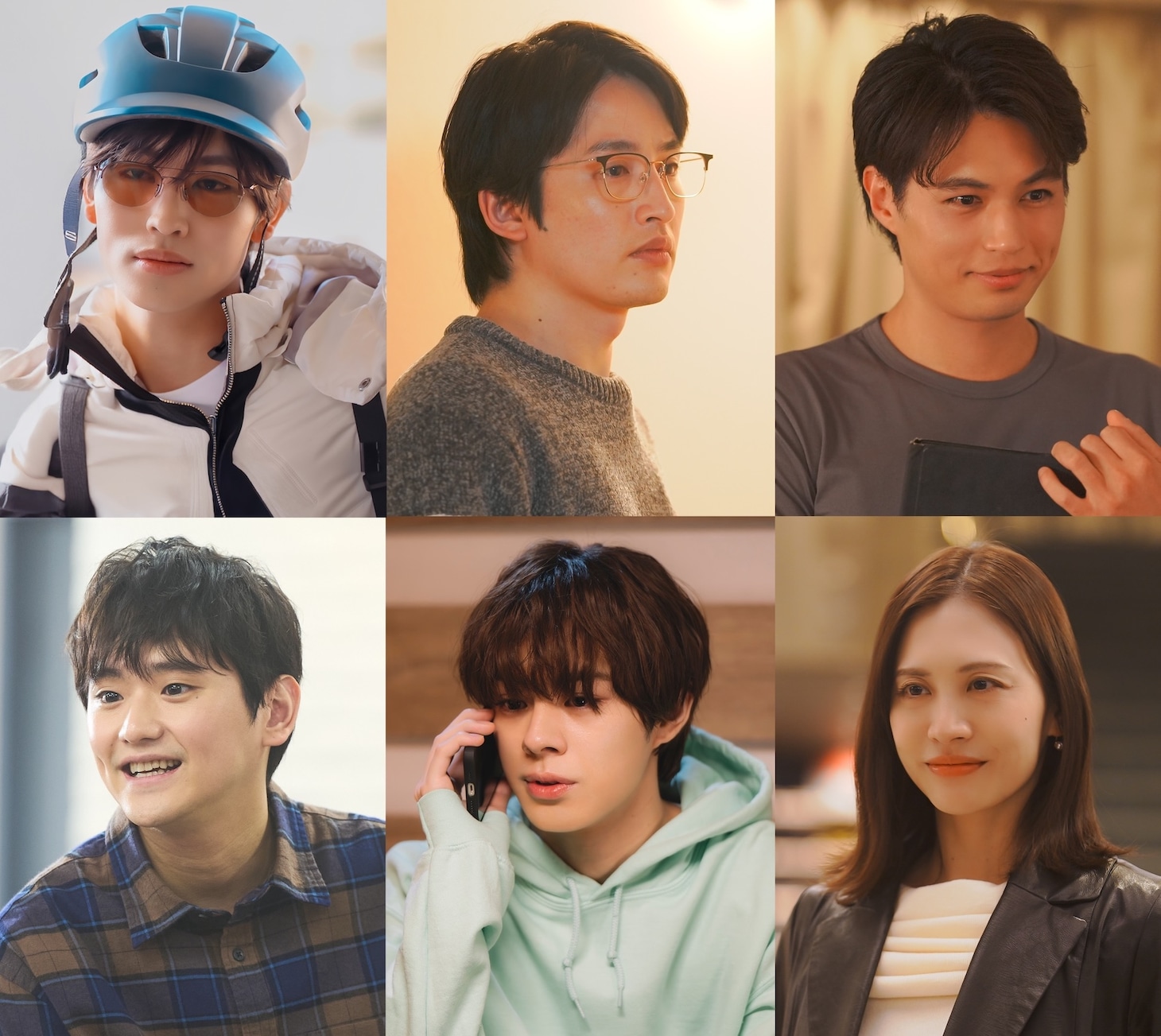 上段左から増子敦貴（GENIC）、浜中文一、佐伯大地。下段左から藤堂日向、宇佐卓真、中別府葵