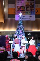クリスマスツリーを見上げる高橋李依、伊駒ゆりえ、潘めぐみ、大久保瑠美