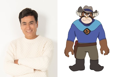 石原良純（左）、モーガン役（右）