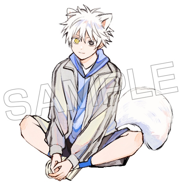 スタンプラリー6カ所達成でもらえる、「狼少年真神くん」描き下ろし特製アクリルスタンド