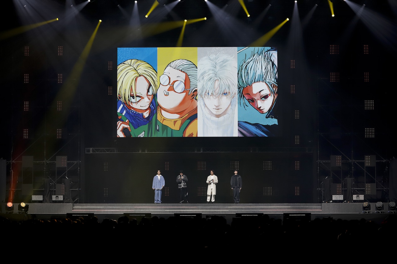 「ジャンプフェスタ2026」内で行われた「SAKAMOTO DAYS」のステージイベントより。左から島﨑信長、杉田智和、浪川大輔、内山昂輝 (c)SHUEISHA Inc. All rights reserved.