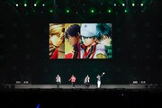 「ジャンプフェスタ2026」にて行われた「新テニスの王子様」ステージイベントの様子。左から諏訪部順一、小野大輔、皆川純子、宮野真守 (c)SHUEISHA Inc. All rights reserved.