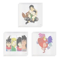 アクリルブロック。シンタロー＆パプワ＆チャッピー、タンノくん、ガンマ団の3種類