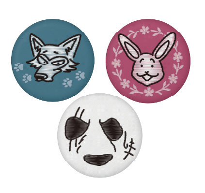 「刺繍缶バッチ」