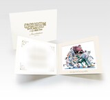 グッズ付きチケットの限定特典「板垣巴留展開催記念 インビテーション風キャラファインフォリオ」