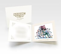 グッズ付きチケットの限定特典「板垣巴留展開催記念 インビテーション風キャラファインフォリオ」