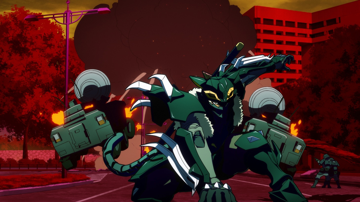 TVアニメ「鎧真伝サムライトルーパー」第1話の場面カット