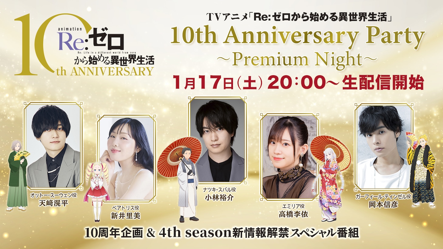 特番「TVアニメ『Re:ゼロから始める異世界生活』10th Anniversary Party ～Premium Night～」の告知画像