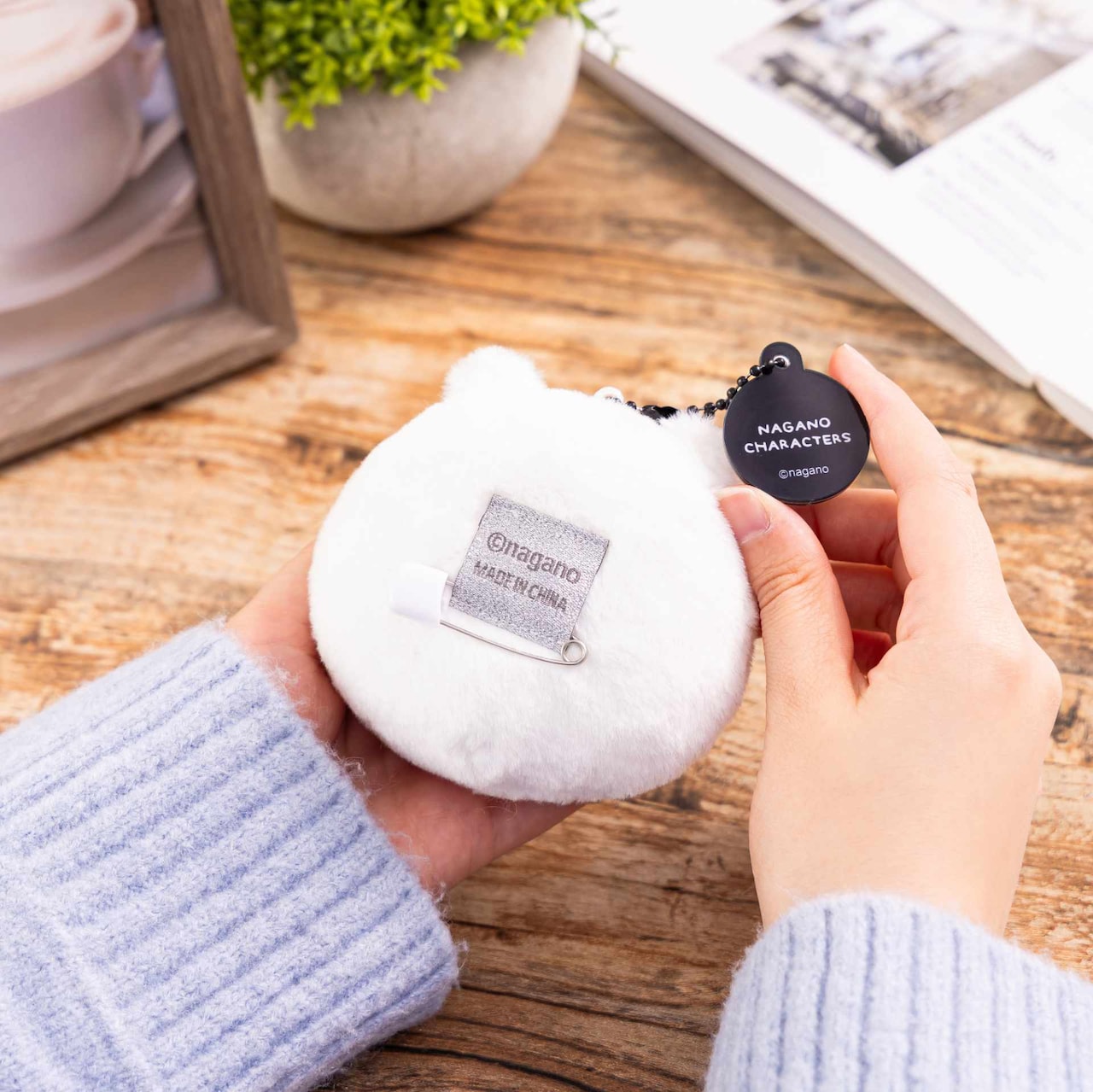 ナガノくじ A賞 E賞 もっちり特大 ぬいぐるみ おかおバッジ セット E賞