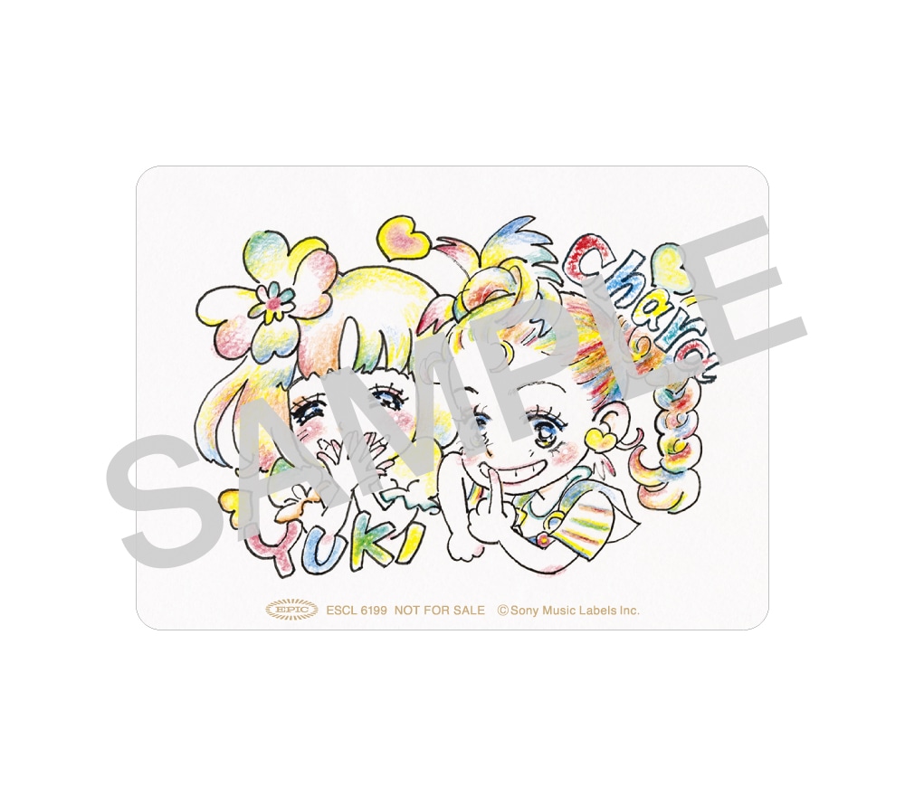 「背中にリボン」のCD初回仕様限定盤に封入されるオリジナルステッカー