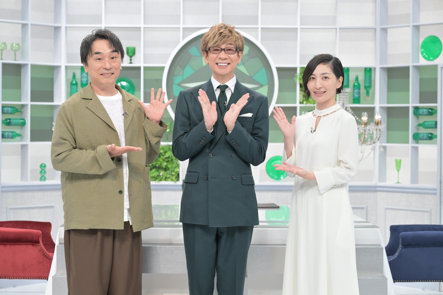 「ビストロボイス 関智一 × 山寺宏一 × 坂本真綾」の出演者。左から関智一、山寺宏一、坂本真綾