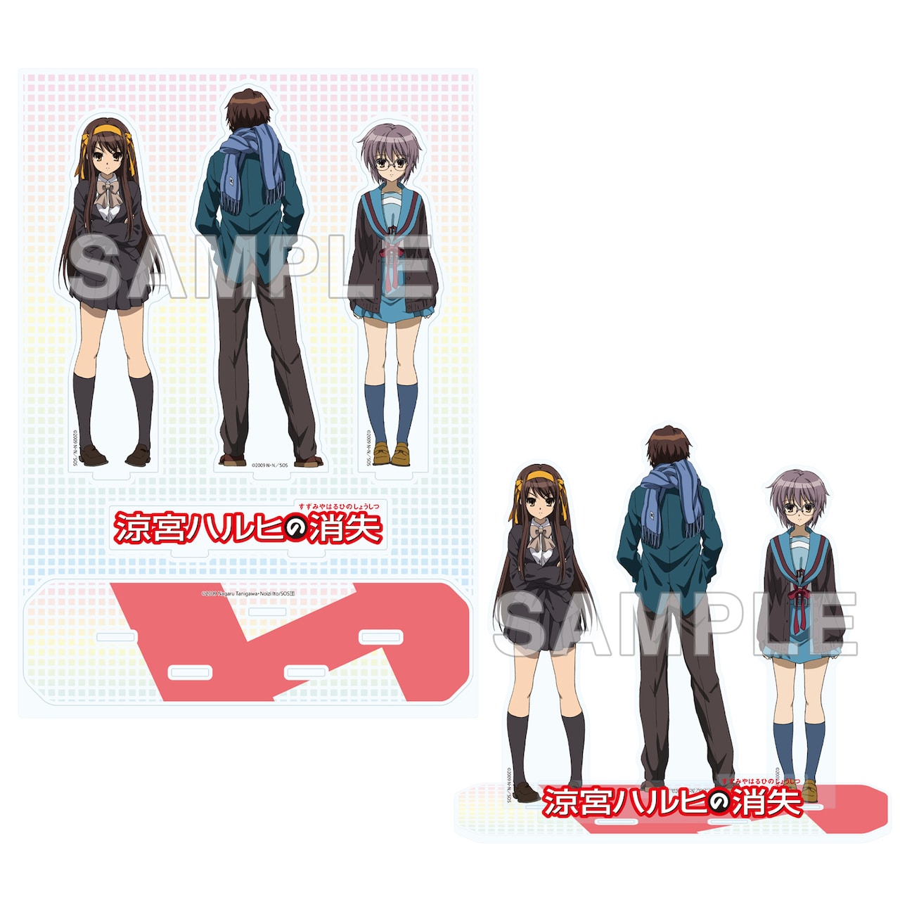 涼宮ハルヒの消失」入場特典色紙 ハルヒ、キョン、長門の描き下ろし