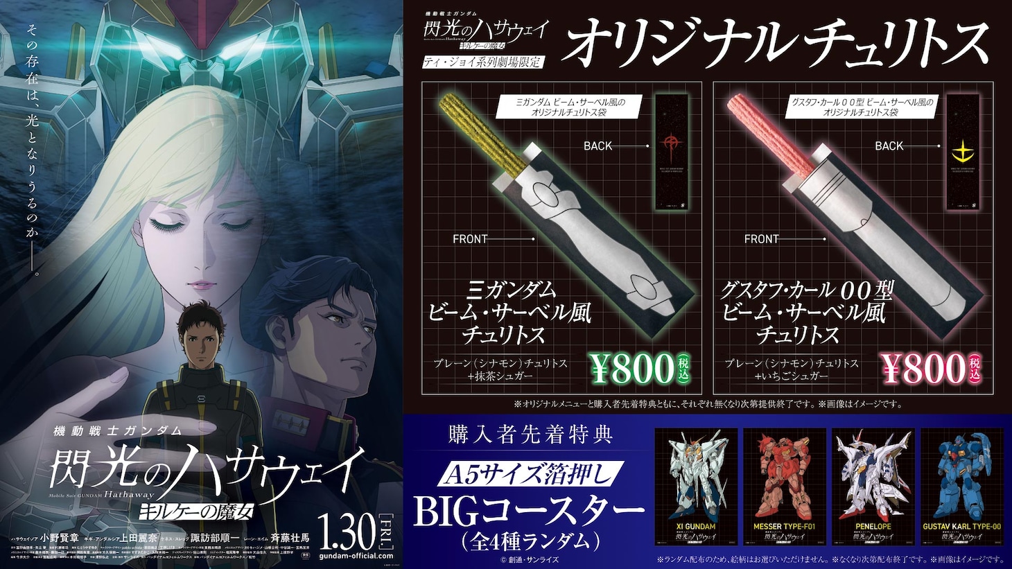 「機動戦士ガンダム 閃光のハサウェイ キルケーの魔女」のティ・ジョイ系列上映劇場で販売されるコラボメニュー
