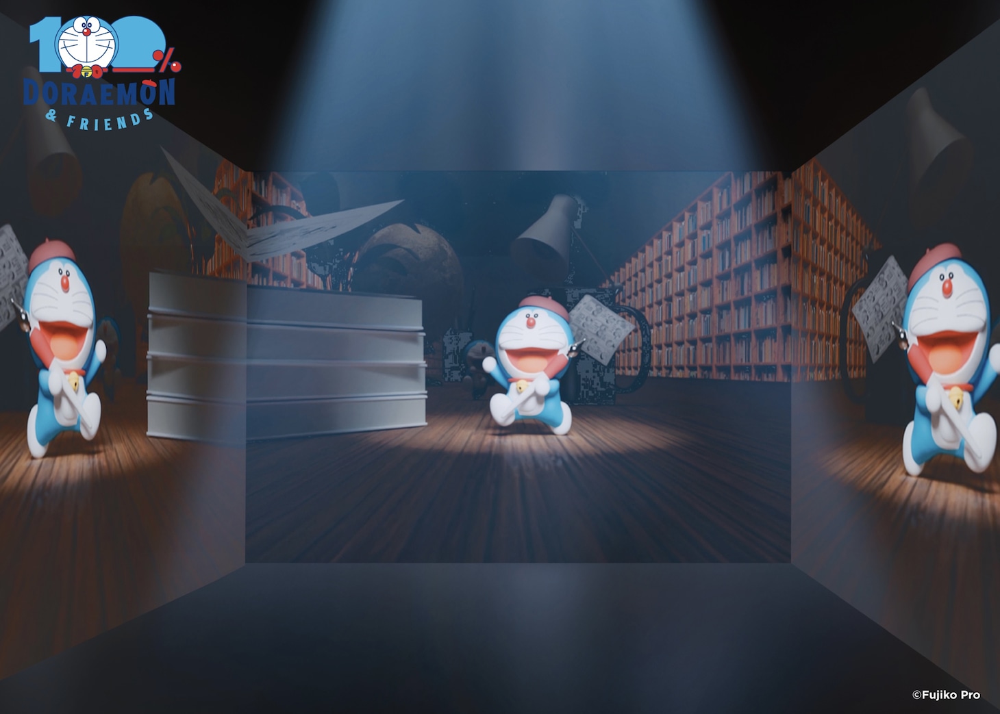 「100%ドラえもん まんがワールド展示」内に登場する「ドラえもんのミラールーム」のイメージ