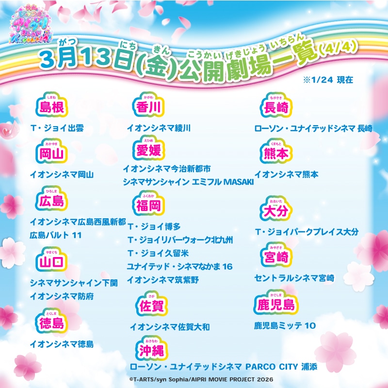 「映画ひみつのアイプリ まんかいバズリウムライブ！」上映館