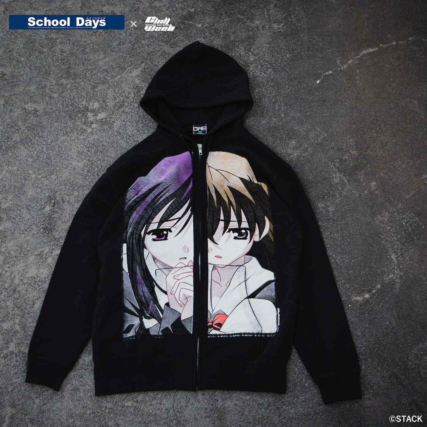 「Zip-up hoodie “HALF FACES”」