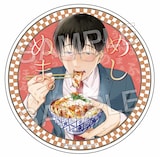 「めしぬま。」の新グッズ「恍惚！飯沼の喰い顔 アクリルコースター」のイメージ。画像は制作中のもの (c)あみだむく／コアミックス